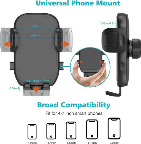 Cup Holder Phone Mount for Car, Universal Cup Holder Phone Holder for Car Truck, Cupholder Cradle with Adjustable Height, 360° Rotation, Compatible with iPhones, Andriod Phones in Saudi Arabia