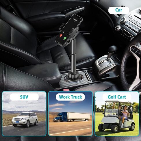 Cup Holder Phone Mount for Car, Universal Cup Holder Phone Holder for Car Truck, Cupholder Cradle with Adjustable Height, 360° Rotation, Compatible with iPhones, Andriod Phones in Saudi Arabia