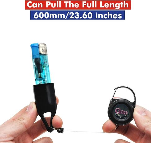 Goo Sticks Lighter Leash (Random Color) (Single Leash) - Retractable Leash Lighter - Single Clip for Convenience - Retractable Lighter Holder Keychain with Clip - Random Color (1 Count) in Saudi Arabia