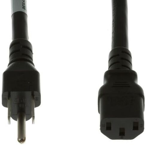 Heavy Duty Computer Power Cord 14 AWG, 15A/125V 5-15P to C13, (NEMA 5-15P to IEC-60320-C13) 3 ft, 3 Prong Power Cord, Black Lifetime Wty in Saudi Arabia