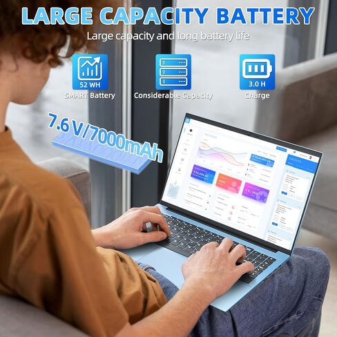 كمبيوتر محمول 15.6 بوصة، كمبيوتر محمول مع ذاكرة وصول عشوائي 20 جيجابايت و128 جيجابايت EMMC+1024 جيجابايت SSD قابل للتوسيع 4 تيرابايت، سيليرون N5095 رباعي النواة، اشتراك Office 365 لمدة عام، 7000 مللي أمبير، واي فاي 6، USB 3.2، HDMI، نوع C (رمادي) in Kuwait