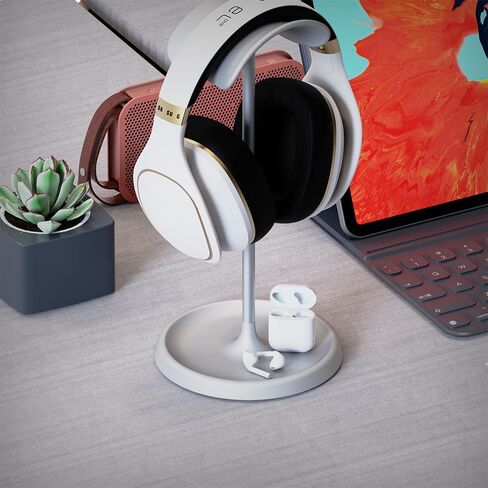 Heightened Headphone Stand, Deskt Headphone Stand with Headphone Cable Storage Clip, Heavy Duty Gaming Headphone Stand with Base Curved Storage Applicable to Sony, Bose, Beats AirPods MAX in Kuwait