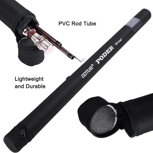 Goture Fly Fishing Rod، 9ft 4-Piece Fly Rod مع حقيبة حمل المياه العذبة المالحة، 30+36T من ألياف الكربون Fly Rod، قضيب صيد محمول للسفر لصيد سمك السلمون المرقط، 9FT 7WT in Kuwait