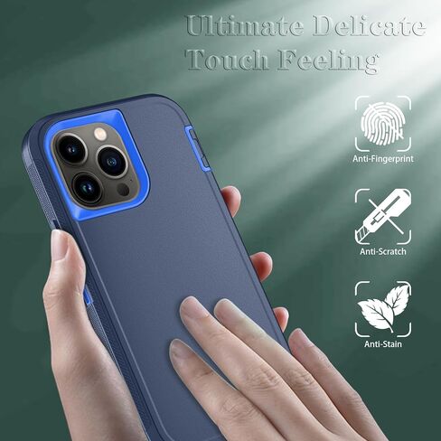 Phone Case for iPhone 13 Pro Max Case with HD Screen Protector, Heavy Duty Shockproof & DustProof & Dropproof 3-Layer Cover Phone Case for iPhone 13 Pro Max (6.7'') (PurpleSkyBlue) in Saudi Arabia