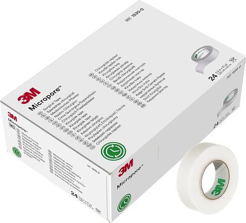 شريط جراحي 3M™ Micropore™ 1530-0، 1/2 بوصة × 10 ياردة (1.,25 سم × 9,1 م)، 24 لفة/كرتونة، 10 كرتون/علبة in Saudi Arabia