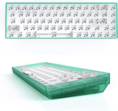 CIY GK68 Dual Mode Wireless Hotswap Tester Keyboard Kit, DIY 65%, Bluetooth 5.0/2.4G Wireless, Replaceable MX Switch 5Pin/3Pin, ABS Shell,Metal Positioning Plate,Sound Insulation Mat(Green Hyaline) in Saudi Arabia
