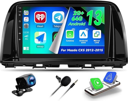 ستيريو سيارة CamECHO 2+64G Android 13 لسيارة Mazda CX5 2012 2013 2014 2015، راديو CarPlay لاسلكي وراديو سيارة Android Auto، شاشة لمس 9 بوصة نظام تحديد المواقع GPS مع بلوتوث WiFi RDS SWC Mirror Link in Saudi Arabia