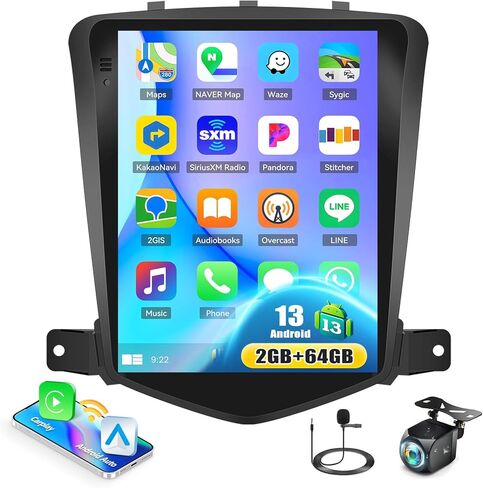 [2+64G]Android 13 Car Stereo for Chevrolet Chevy Cruze J300 2009-2014 with Wireless Carplay&Android Auto,9.7 Inch Touch Screen Car Radio with Bluetooth FM/RDS Radio WiFi GPS Dual USB+AHD Backup Camera in Saudi Arabia