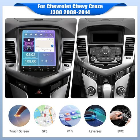 [2+64G]Android 13 Car Stereo for Chevrolet Chevy Cruze J300 2009-2014 with Wireless Carplay&Android Auto,9.7 Inch Touch Screen Car Radio with Bluetooth FM/RDS Radio WiFi GPS Dual USB+AHD Backup Camera in Saudi Arabia