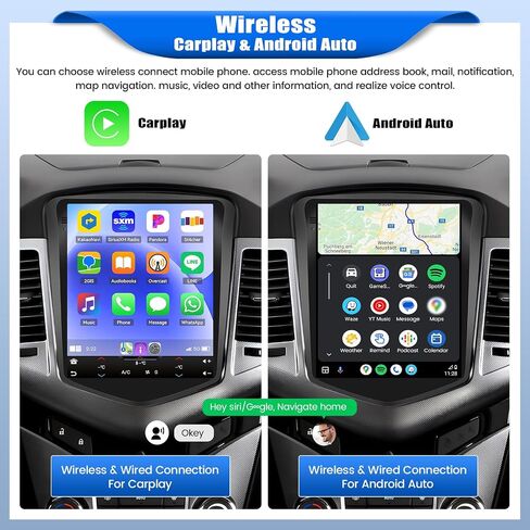 [2+64G]Android 13 Car Stereo for Chevrolet Chevy Cruze J300 2009-2014 with Wireless Carplay&Android Auto,9.7 Inch Touch Screen Car Radio with Bluetooth FM/RDS Radio WiFi GPS Dual USB+AHD Backup Camera in Saudi Arabia