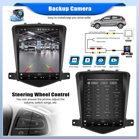 [2+64G]Android 13 Car Stereo for Chevrolet Chevy Cruze J300 2009-2014 with Wireless Carplay&Android Auto,9.7 Inch Touch Screen Car Radio with Bluetooth FM/RDS Radio WiFi GPS Dual USB+AHD Backup Camera in Saudi Arabia