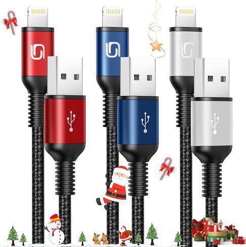 iPhone Charger Cable [MFi Certified] USB-A to Lightning Cable 6FT, 3 Pack in Kuwait