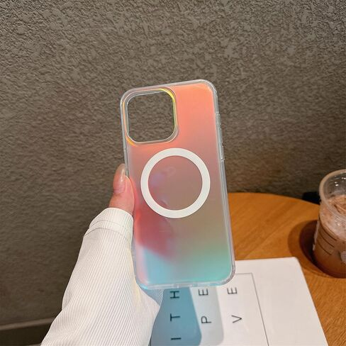 Magnetic for iPhone 17 Case Women Girls,[Compatible with MagSafe] [Holographic Iridescent Color Changing Effect] Fashion Slim Cute and Unique Matt Protective Phone Cover in Kuwait