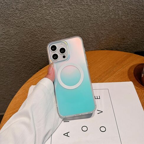 Magnetic for iPhone 17 Case Women Girls,[Compatible with MagSafe] [Holographic Iridescent Color Changing Effect] Fashion Slim Cute and Unique Matt Protective Phone Cover in Kuwait