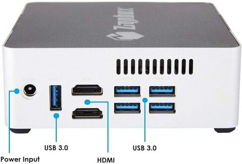 Zignbox GL02V2 كمبيوتر صغير بدون مروحة معالج Intel Celeron N4000 يصل إلى 2.6 جيجا هرتز، 4 جيجا بايت رام، 120 جيجا بايت SSD، Dual HDMI، Dual LAN، Windows 10 Pro in Kuwait