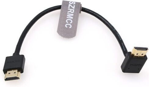 SZRMCC HDMI Cable 8K 2.1 High Speed HDMI Left Angle to HDMI Right Angle Coiled Braided Ethernet Cable for Z Cam E2 Portkeys BM5 Atomos Shinobi Ninjav V Monitor Sony Canon Camera in Kuwait