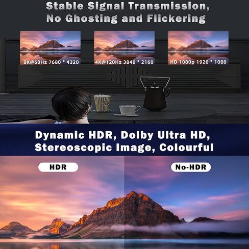 SZRMCC HDMI Cable 8K 2.1 High Speed HDMI Left Angle to HDMI Right Angle Coiled Braided Ethernet Cable for Z Cam E2 Portkeys BM5 Atomos Shinobi Ninjav V Monitor Sony Canon Camera in Kuwait