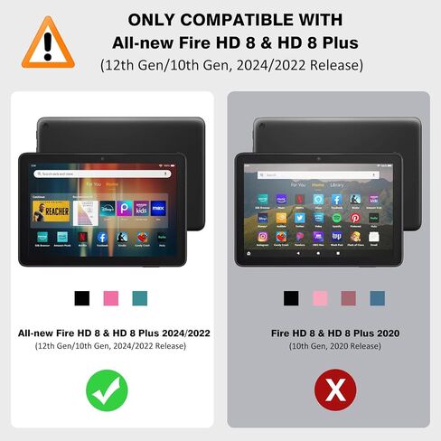 حافظة MoKo لجهاز Amazon Kindle Fire HD 8 & 8 Plus اللوحي الجديد كليًا (إصدار الجيل الثاني عشر 2024/2022) مقاس 8 بوصات، غطاء خلفي ممتص للصدمات من الجلد الشفاف فائق النعومة ومرن من مادة TPU، شفاف in Saudi Arabia