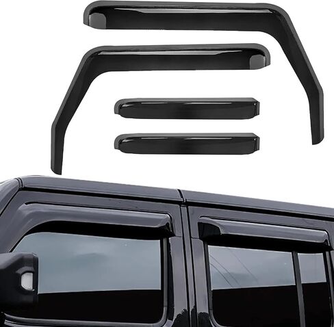 واقيات المطر للنافذة من AUXMART لسيارة Jeep Wrangler JL/Gladiator JT 2018 2019 2020 2021 4 أبواب، منحرف النافذة الجانبية داخل القناة، أقنعة تهوية النافذة (ليس لـ JK، 4 قطع) in Kuwait