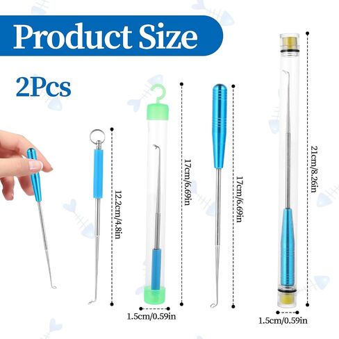 Fish Hook Quick Remover Tool, 2 Sizes Fish Hook Remover Fishing Gear Security Equipment Kits for Saltwater Security Extractor, Fishhook Unhooking Stainless Steel Release Accessories in Saudi Arabia