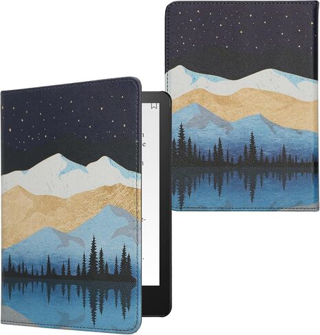 kwmobile Case Compatible with Amazon Kindle Paperwhite 11. Generation 2021 Case - PU Cover w/Strap - Embossing Flowers Green in Saudi Arabia