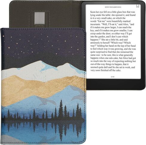 kwmobile Case Compatible with Amazon Kindle Paperwhite 11. Generation 2021 Case - PU Cover w/Strap - Embossing Flowers Green in Saudi Arabia