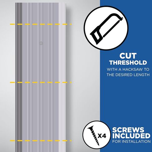 M-D Building Products 68684 6 in. x 1/4 in. x 72 in. Silver Aluminum Commercial Flat-Profile Threshold in Saudi Arabia
