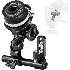 Follow Focus Gear Ring Kit with A & B Stops, 15mm Rod, Rod Clamp and Silicone Gear, Compatible with Lenses up to 114mm in Diameter, Weight 290g, for DSLRs, Mirrorless and Cinema Cameras (LFF-01)