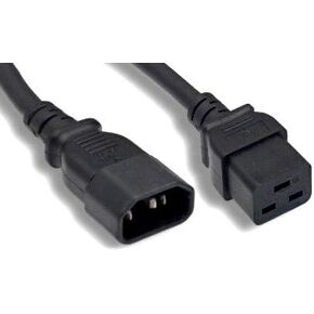 Kentek 3 Feet AC Power Cord 3 Prong Extension Cable IEC320 C14 to C19 14 AWG 15A 250V SJT Heavy Duty Black for Servers/Routers/Network Switches/Blade Server Enclosures/Data Rack