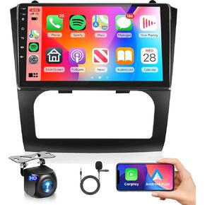 Podofo Car Stereo Radio for Nissan Altima 2008-2012 Automatic A/C with Wireless Carplay Android Auto MirrorLink, 9 inch HD IPS Touchscreen Car Radio with GPS WiFi Bluetooth HiFi/16 EQ FM/RDS