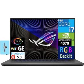 كمبيوتر محمول للألعاب ASUS ROG Zephyrus G16 بشاشة 16.0 بوصة 165 هرتز OLED WUXGA (Intel i7-13620H، GeForce RTX 4070 8GB، 48GB DDR4، 4TB PCIe SSD، RGB KB، Thunderbolt 4، WiFi 6E، Win 11 Pro) مع موسع منفذ USB DKZ