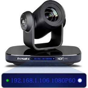 FoMaKo NDI PTZ Camera HDMI 1080P60 AI Auto-Tracking PTZ Camera 20X Optical Zoom, USB3.0 Type-C 3G-SDI HDMI PTZ Camera for Church Worship Education Conference Events, KN20 NDI Camera