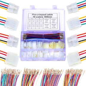 Mini-Fit Jr 4.2mm Pitch Connector with Premium 20AWG Pre-Crimped Cables,Compatible with Molex Mini-Fit Jr Single Row 1/2/3/4/5/6Pin 5557 Housing (MX4.2-5557-Single)