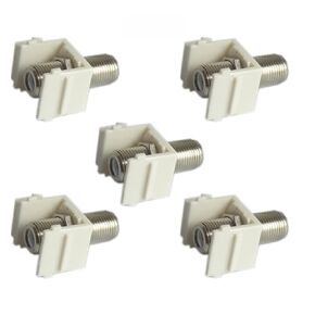 5 coaxial trapezoidal sockets, 3GHz coaxial Cable Connector, F-Type RG6 Cable Extender, Suitable for Wall Panels and Terminal Blocks