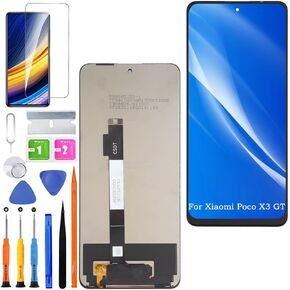 Screen Replacement for Xiaomi Poco X3 GT Original, 21061110AG LCD Touch Panel Display Digitizer Assembly Repair Parts with Kit