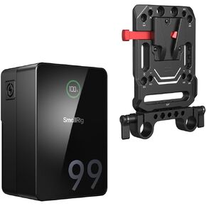 SMALLRIG V Mount Battery VB99 Pro, 99Wh / 6800mAh Mini V-Mount Battery with PD 100W USB-C Fast Charging, with V-Mount Battery Plate, V-Lock Mount with Dual 15mm Rod Clamp for Camera, Camcorder - 5047