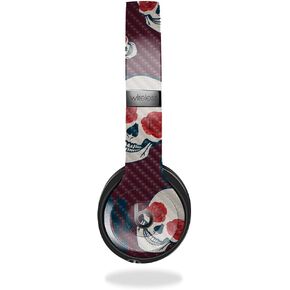 Carbon Fiber Headphone Skin Compatible with Beats Solo 4 - Skulls N Roses - Premium 3M Vinyl Protective Wrap Decal Cover - Easy to Apply | Crafted in The USA by MightySkins