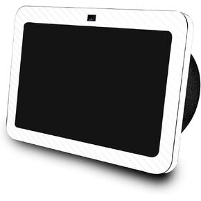 Carbon Fiber Skin Compatible with Amazon Echo Show 8 (3rd Gen, 2023) - Solid White - Premium 3M Vinyl Protective Wrap Decal Cover - Easy to Apply | Crafted in The USA by MightySkins