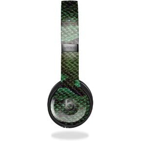 Carbon Fiber Headphone Skin Compatible with Beats Solo 4 - Green Serpent - Premium 3M Vinyl Protective Wrap Decal Cover - Easy to Apply | Crafted in The USA by MightySkins