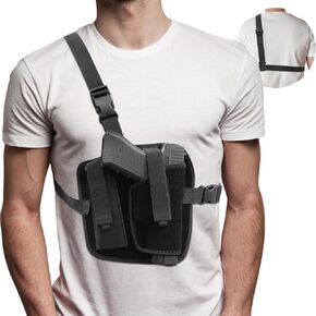 Gun Holster for Glock 19, Universal 9mm Chest Holster for Women Men Concealed Carry, Adjustable Shoulder Pistol Holster, Fits S&W Bodyguard, M&P Shield 9mm, Glock 19 26 42 43, Ruger LCP, LC9, Sig P365
