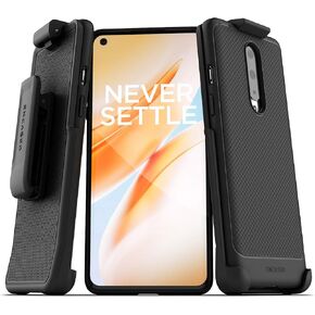 Encased OnePlus 8 Belt Clip Case (Thin Armor) Slim Grip Cover with Holster (Black)