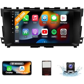 Naifay Radio for Nissan Altima Teana 2013-2018 with Wireless CarPlay Android Auto, 2+32G 9inch IPS Touchscreen Car Stereo for Nissan with Bluetooth/FM Audio Receivers/GPS/WiFi/SWC/Split Screen/Camera
