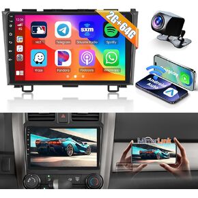 2+64GB Inefala for Honda CRV 2007-2011 Android 13 Car Radio Stereo, 9 Inch Touchscreen with Wireless CarPlay Android Auto WiFi FM/RDS GPS BT WiFi SWC USB Backup Camera MIC