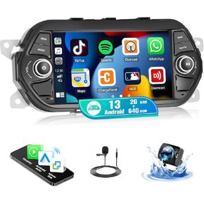 SIXWIN 2G+64G Android Car Radio for Fiat Tipo Aegea EGEA Radio 2015-2017 7 inch Touch Screen with CarPlay Android Auto Weather Forecast 53UI Network Radio Bluetooth FM GPS WiFi SWC Backup Camera MIC