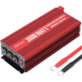 Inverter 2000 Watt, DC 12V to 110V AC Converter with 3 Charger Outlets and with 2 Built-in 5V/2.1A USB Port Black
