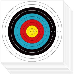THREE ARCHERS 31.5x31.5In Archery Targets Paper for Backyard Upgrade 120g Thicker Paper 5pcs/15pcs Folded Packing Hunting & Archery Targeting (10 Rings)