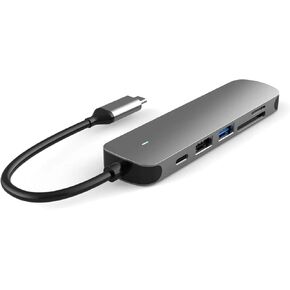 USB C HUB, USB C Adapter 6 in 1 with USB 3.0, 4K-HDMI, USB C Connection/PD, SD/TF Card Reader, Docking Station Compatible with MacBook Pro/Air Laptop and Other Type C Devices 4