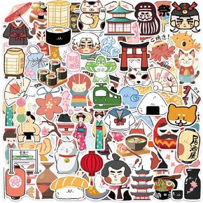 Japanese Stickers for Water Bottle: 105Pcs Waterproof Kawaii Japanese Stickers Travel Stickers Japanese Stuff Vacation Decals Japan Aesthetic Stickers for Laptop, Phone Case,Journals, Scrapbooks