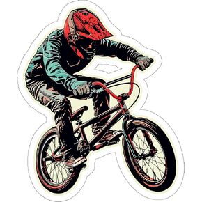 BMX Sport Sticker Decal Vinyl Small Waterproof for Water Bottle Mug Passport Book Scrapbook Notebook Laptop Tumbler Skateboard Computer Phone Size Funny Gift Car Stickers ID44990