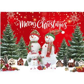 Dudaacvt 7x5ft Christmas Backdrop Christmas Backdrop Banner Party Winter New Year Xmas Eve Family Party Decoration Winter Snowman Backdrop
